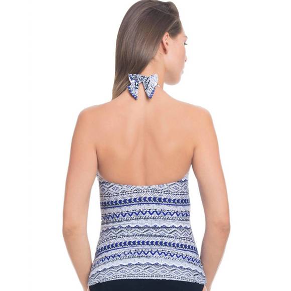 NEW PROFILE BY GOTTEX shirred halter tankini top in ixtapa - Picture 3 of 3